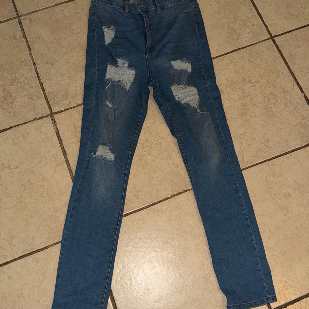 Distressed Blue Women's Jeans